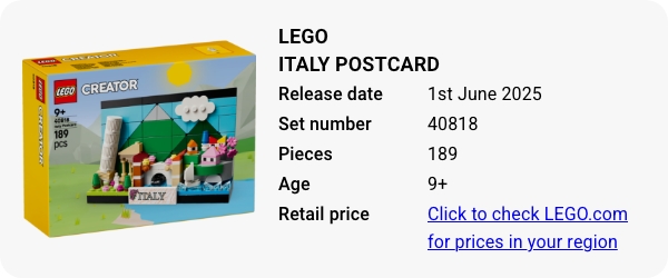 40818 LEGO Italy Postcard June 2025