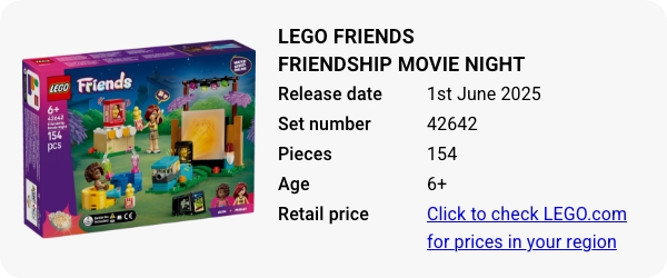 42642 LEGO Friends Friendship Movie Night June 2025