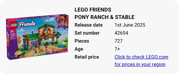 42654 LEGO Friends Pony Ranch & Stable June 2025