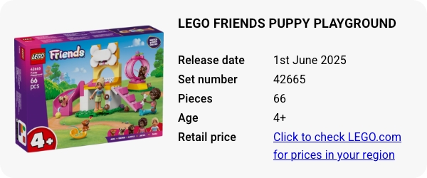 42665 LEGO Friends Puppy Playground June 2025
