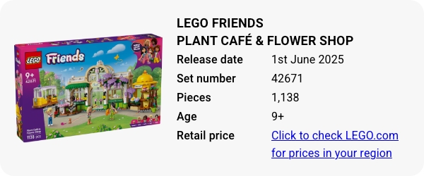 42671 LEGO Friends Plant Café & Flower Shop June 2025