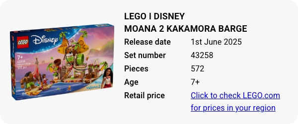 43258 LEGO ǀ Disney Moana 2 Kakamora Barge June 2025