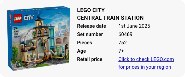 60469 LEGO City Central Train Station June 2025