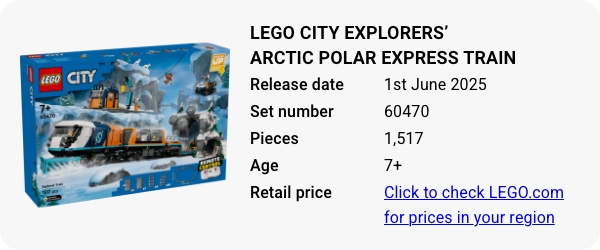 60470 LEGO City Explorers’ Arctic Polar Express Train June 2025