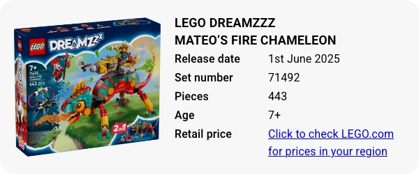 71492 LEGO DREAMZzz Mateo’s Fire Chameleon June 2025