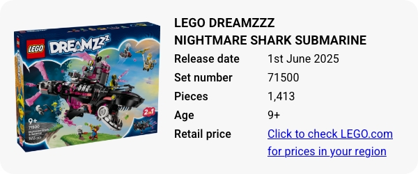 71500 LEGO DREAMZzz Nightmare Shark Submarine June 2025