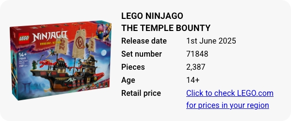 71848 LEGO NINJAGO The Temple Bounty June 2025