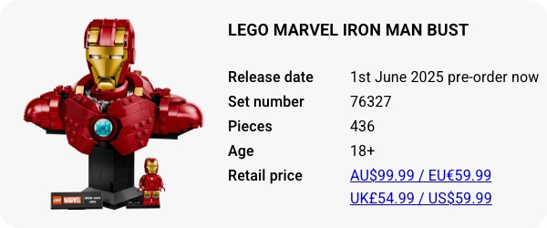 76327 LEGO Marvel iron man bust June 2025 W