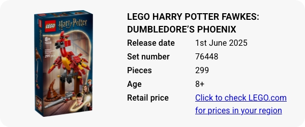 76448 LEGO Harry Potter Fawkes- Dumbledore’s Phoenix June 2025