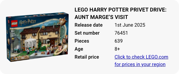 76451 LEGO Harry Potter Privet Drive- Aunt Marge’s Visit June 2025