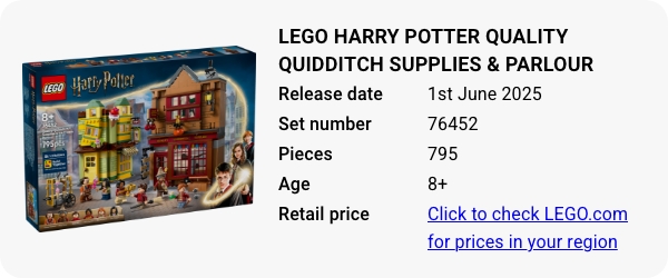 76452 LEGO Harry Potter Quality Quidditch™ Supplies & Ice Cream Parlour June 2025