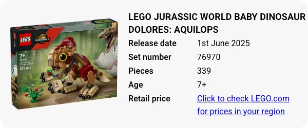 76970 LEGO Jurassic World Baby Dinosaur Dolores- Aquilops June 2025