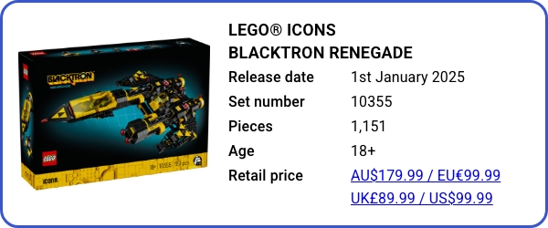 LEGO® Icons Blacktron Renegade 10355 January 2025 - B