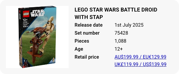 75428 LEGO Star Wars Battle Droid with STAP - w