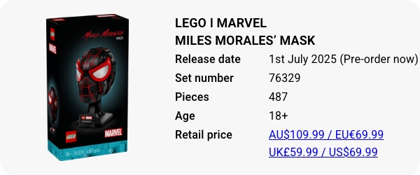 76329 - LEGO Marvel Miles Morales Mask July 2025 - W
