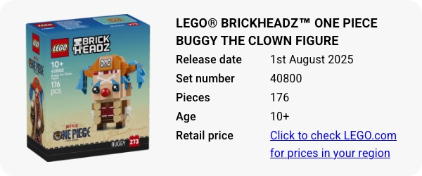 40800 LEGO® BrickHeadz™ ONE PIECE Buggy the Clown Figure