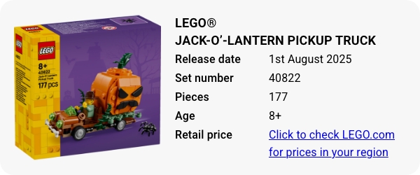 40822 LEGO® Jack-O’-Lantern Pickup Truck