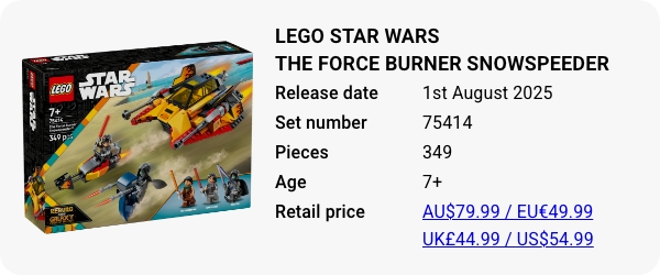 75414 LEGO Star Wars The Force Burner Snowspeeder August 2025 W