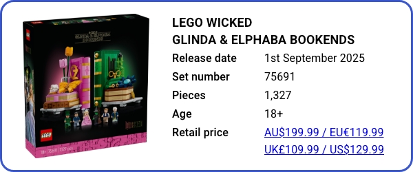 75691 LEGO Wicked Glinda & Elphaba Bookends September 2025 B