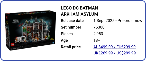 LEGO DC Batman Arkham Asylum 76300 new release Brick Banter