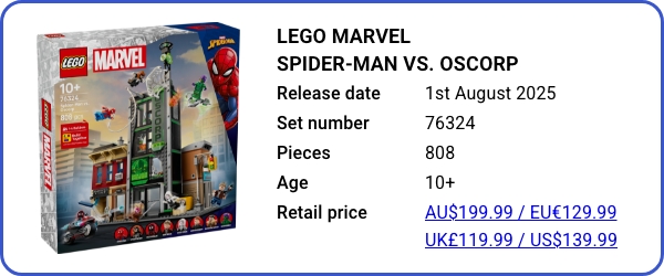 LEGO Marvel Spider-Man vs. Oscorp - 76324 - August 2025