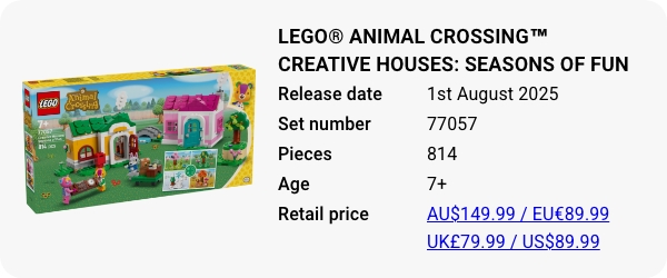 77057 LEGO® Animal Crossing™ Creative Houses- Seasons of Fun August 2025