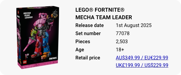 77078 LEGO® Fortnite® Mecha Team Leader August 2025