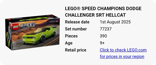 77237 LEGO® Speed Champions Dodge Challenger SRT Hellcat