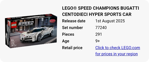 77240 LEGO® Speed Champions Bugatti Centodieci Hyper Sports Car
