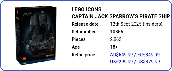 10365 LEGO Icons Captain Jack Sparrow’s Pirate Ship