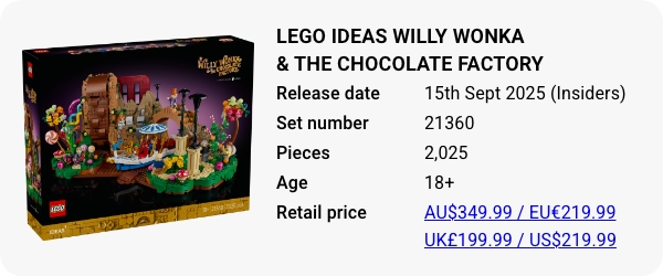 21360 LEGO Ideas Willy Wonka & the Chocolate Factory - September 202