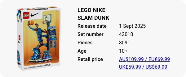 43010 LEGO Nike Slam Dunk - September 2025