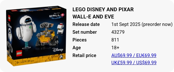 43279 LEGO Disney and Pixar WALL-E and Eve