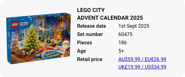 60475 LEGO Disney City Advent Calendar 2025