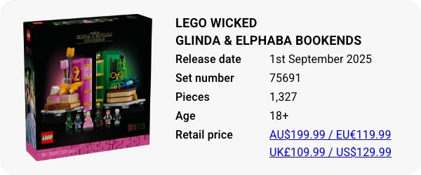 75691 LEGO Wicked Glinda & Elphaba Bookends September 2025
