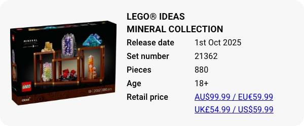 21362 LEGO® Ideas Mineral Collection 2025