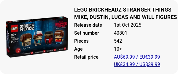 40801 LEGO BrickHeadz Stranger Things Mike, Dustin, Lucas and Will Figures 2025