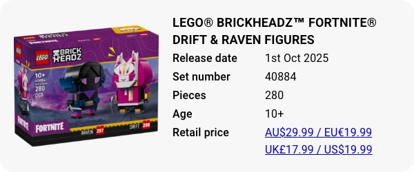 40884 LEGO® BrickHeadz™ Fortnite® Drift & Raven Figures 2025