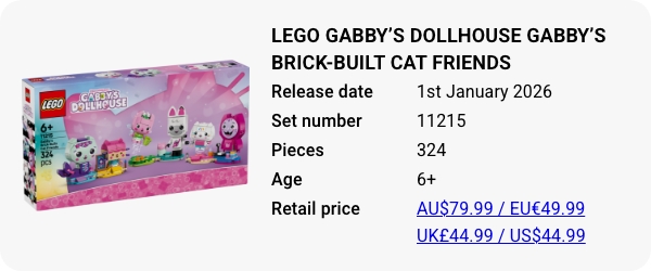 LEGO 11215 - LEGO Gabby’s Dollhouse Gabby’s Brick-Built Cat Friends