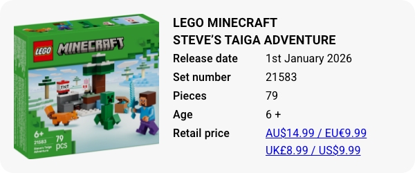 LEGO 21583 - LEGO Minecraft Steve’s Taiga Adventure