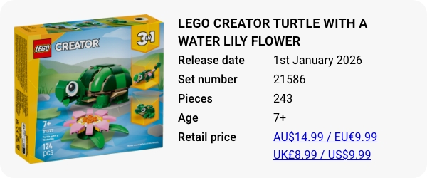 LEGO 31377 - LEGO Creator Turtle with a Water Lily Flower