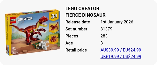 LEGO 31379 - LEGO Creator Fierce Dinosaur