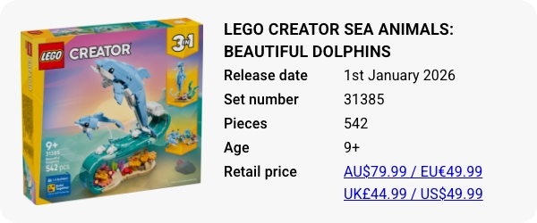 LEGO 31385 - LEGO Creator Sea Animals Beautiful Dolphins