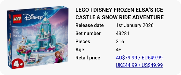 LEGO 43281 - LEGO ǀ Disney Frozen Elsa’s Ice Castle & Snow Ride Adventure