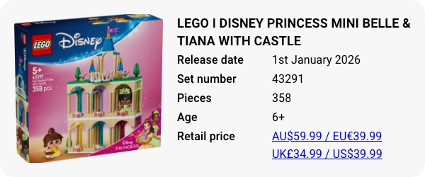 LEGO 43291 - LEGO ǀ Disney Princess Mini Belle & Tiana with Castle