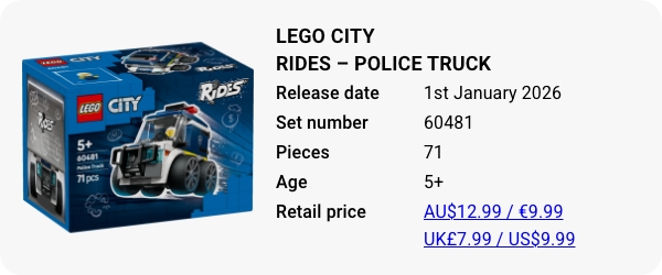 LEGO 60481 - LEGO City Rides – Police Truck
