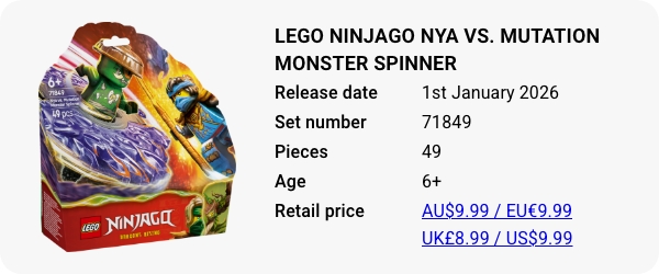 LEGO 71849 - LEGO NINJAGO Nya vs. Mutation Monster Spinner