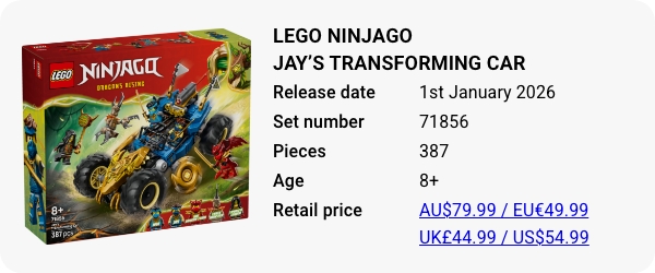 LEGO 71856 - LEGO NINJAGO Jay’s Transforming Car