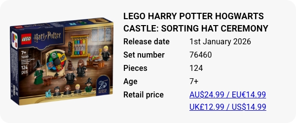 LEGO 76460 - LEGO Harry Potter Hogwarts Castle Sorting Hat Ceremony