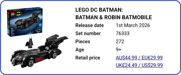 76333 LEGO DC Batman- Batman & Robin Batmobile